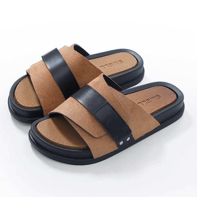 Premium Suede Leather Men’s Slide Sandal!